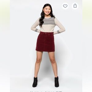 Market & Spruce Red A-Line Mini Skirt Casual